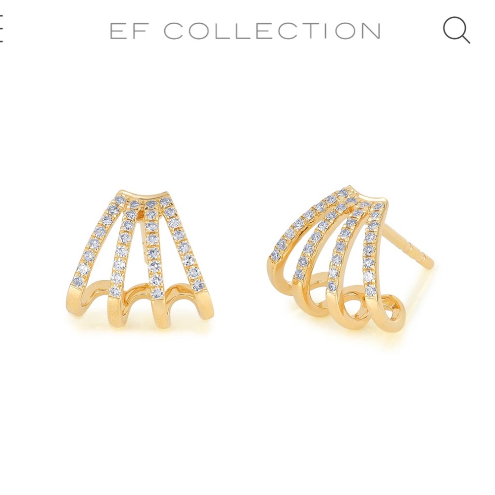 EF Collection Diamond Multi Huggie Earring